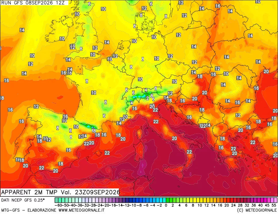 mappa Temp percepita