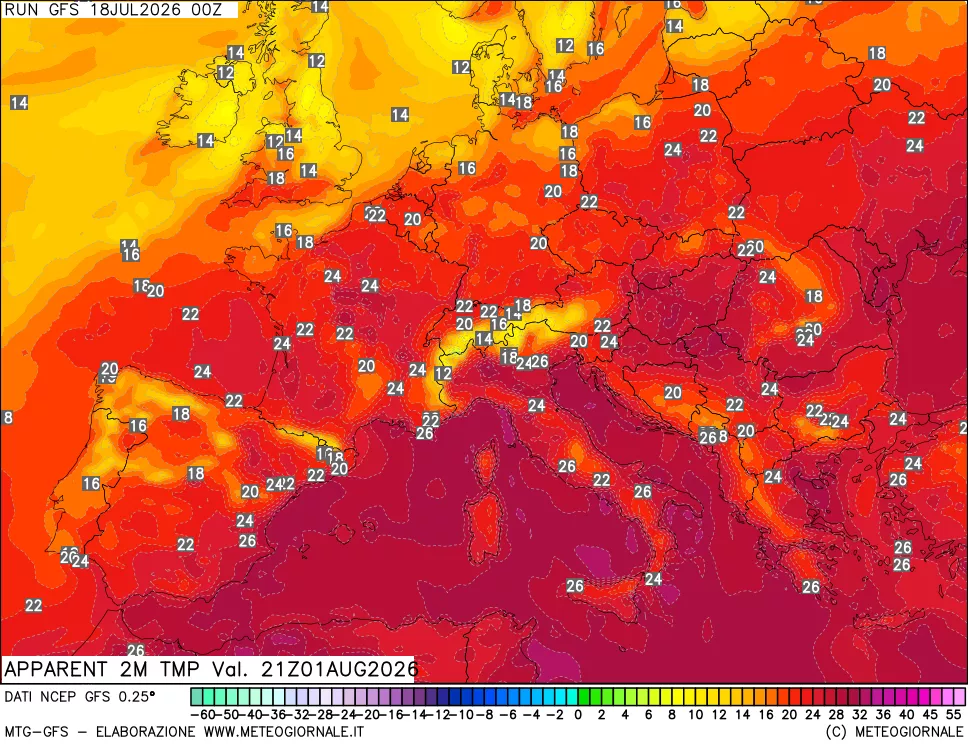 mappa Temp percepita