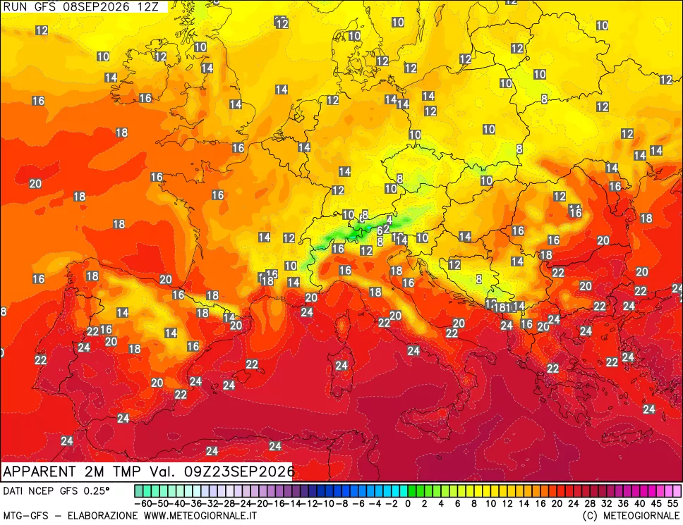 mappa Temp percepita