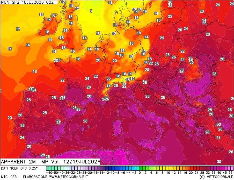 mappa Temp percepita