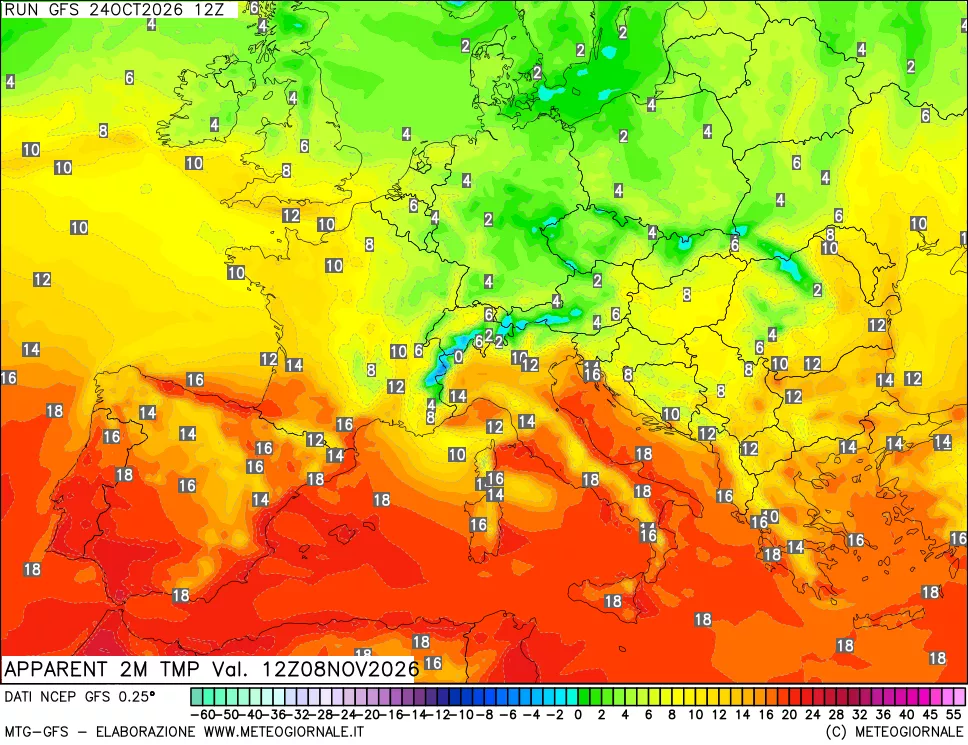 mappa Temp percepita