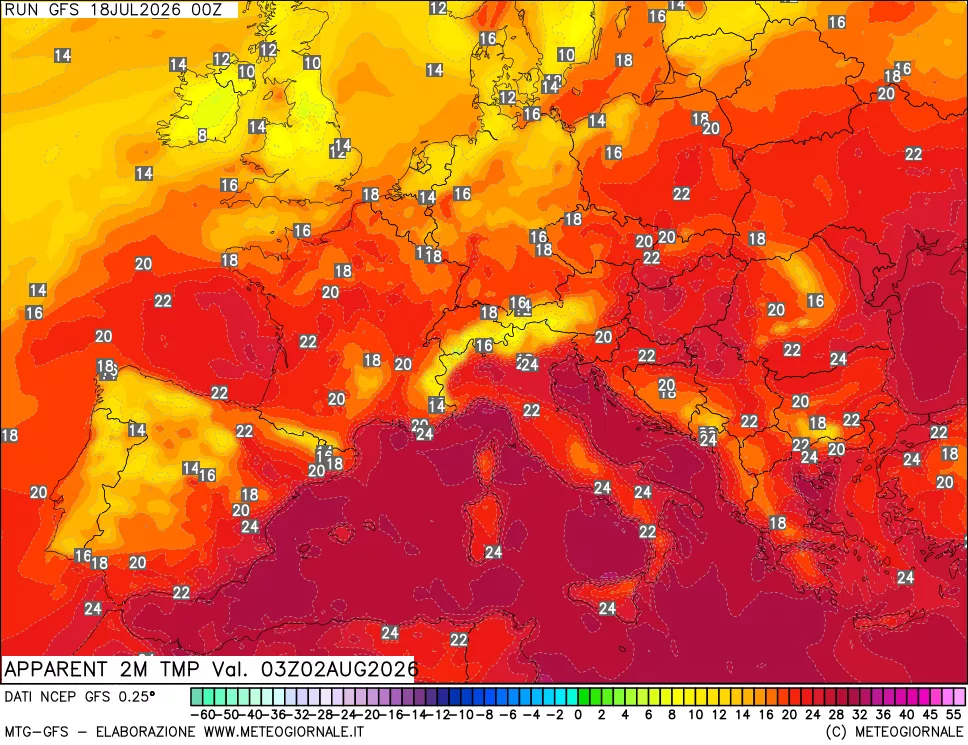 mappa Temp percepita