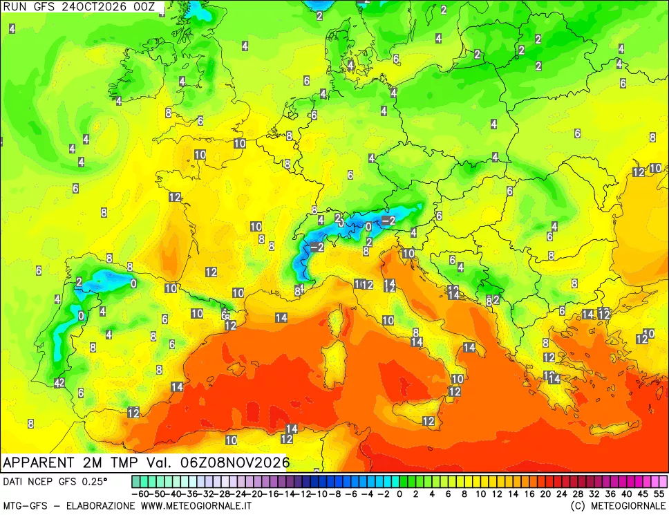 mappa Temp percepita