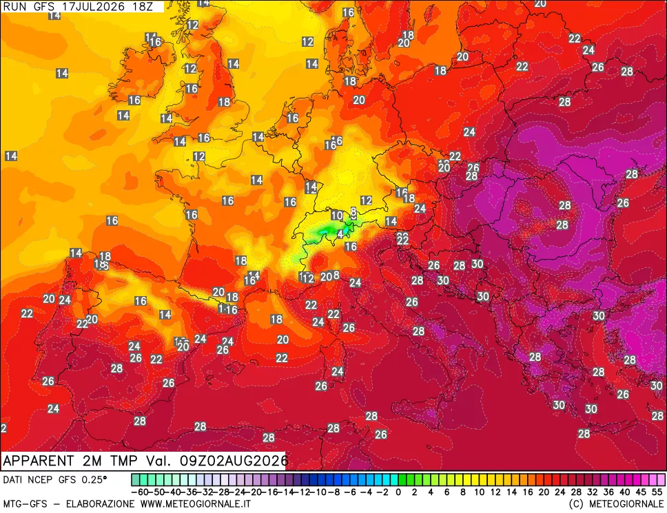 mappa Temp percepita