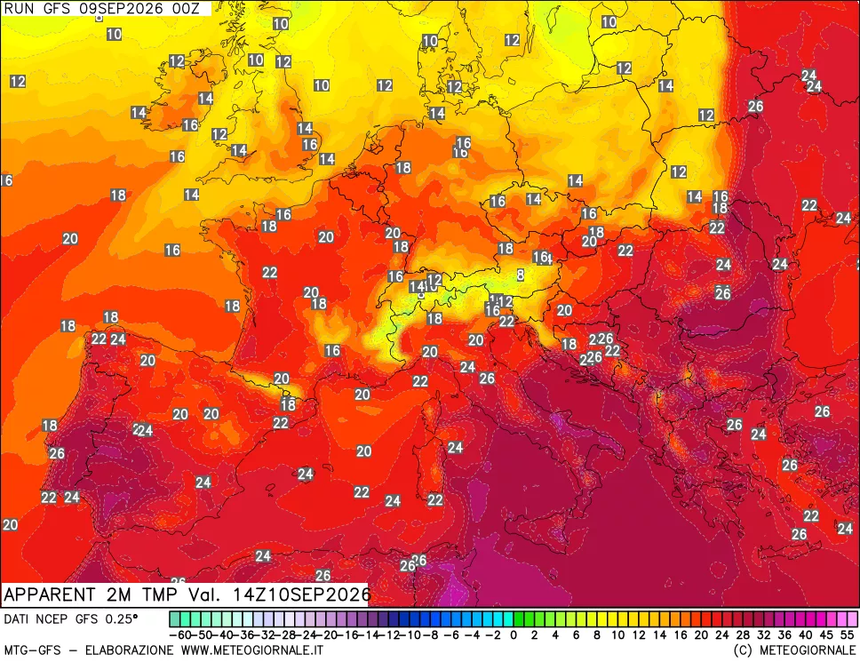 mappa Temp percepita
