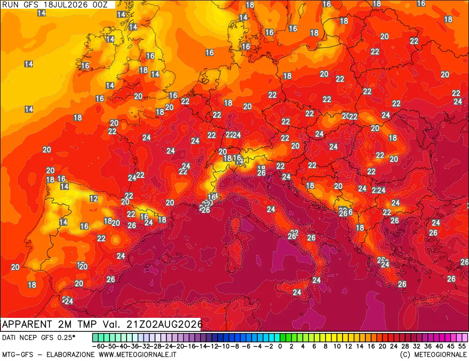 mappa Temp percepita