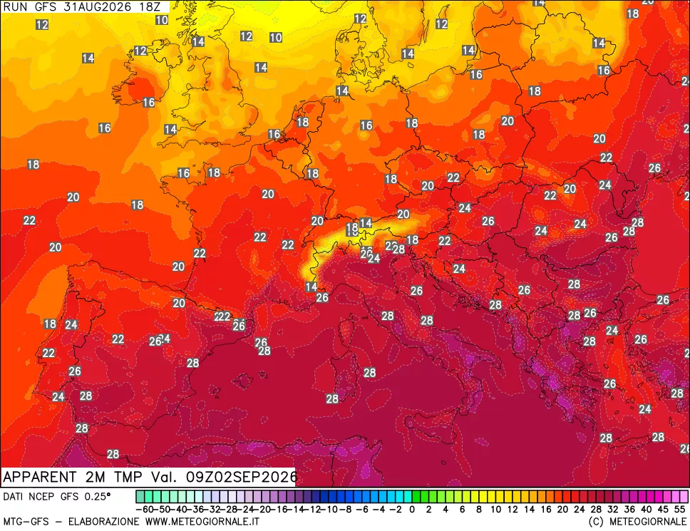mappa Temp percepita