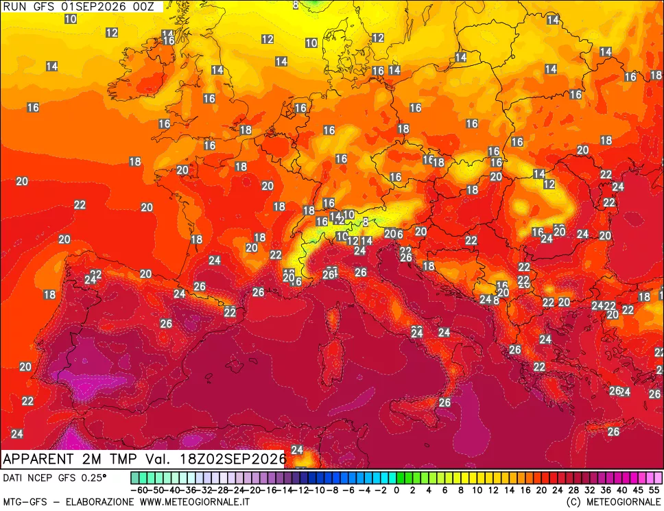 mappa Temp percepita