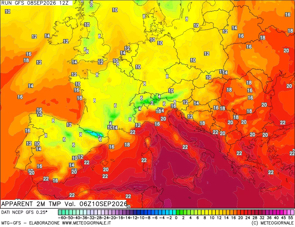 mappa Temp percepita
