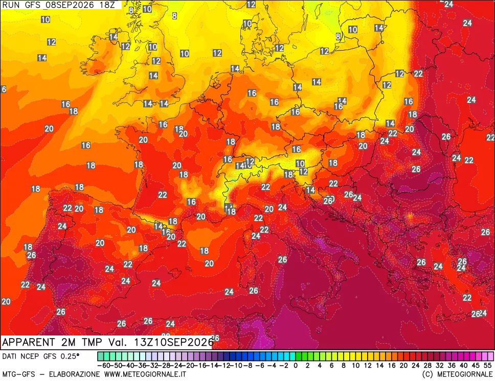 mappa Temp percepita