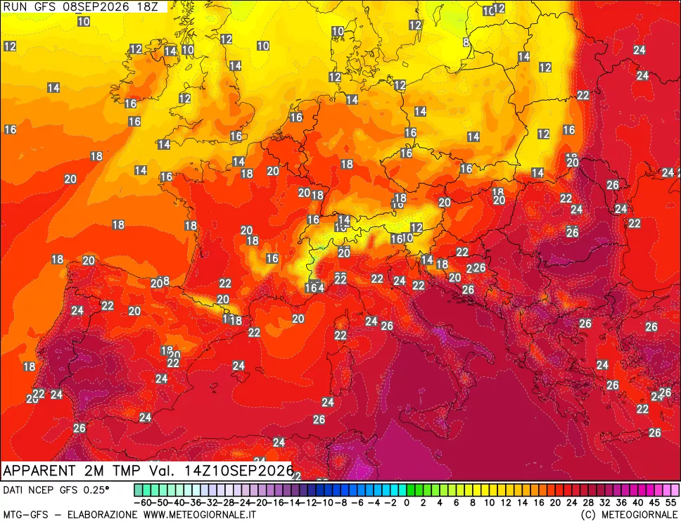 mappa Temp percepita