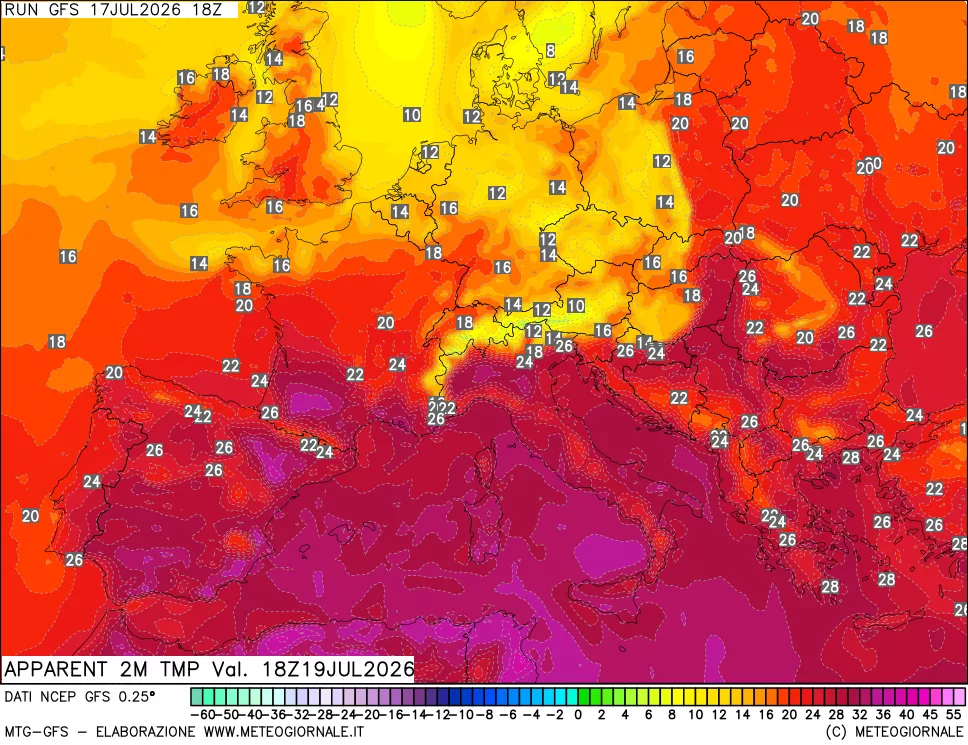 mappa Temp percepita