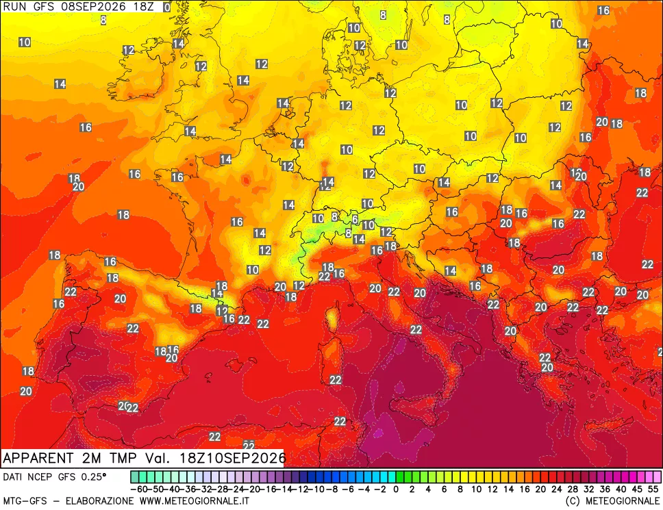 mappa Temp percepita