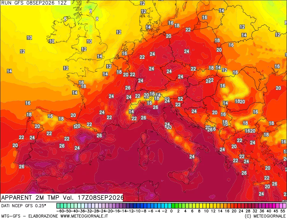 mappa Temp percepita