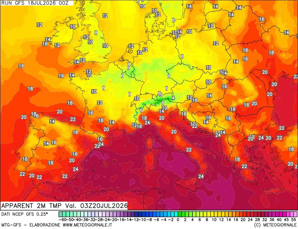 mappa Temp percepita
