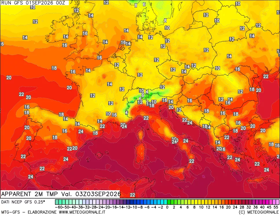 mappa Temp percepita