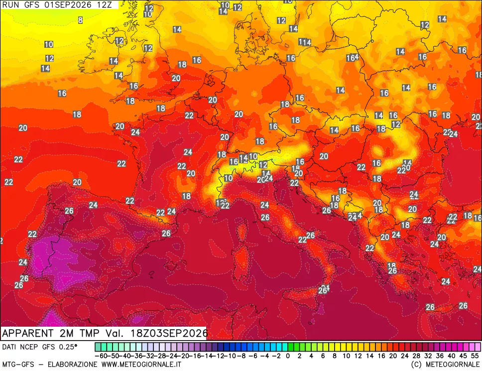 mappa Temp percepita