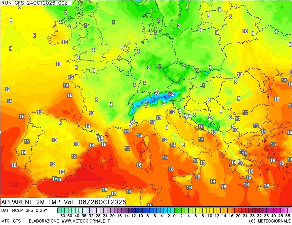 mappa Temp percepita