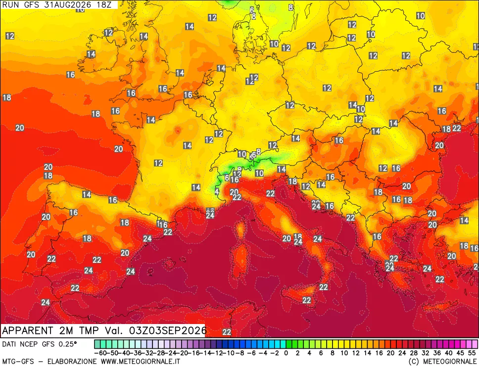 mappa Temp percepita