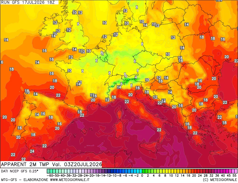 mappa Temp percepita