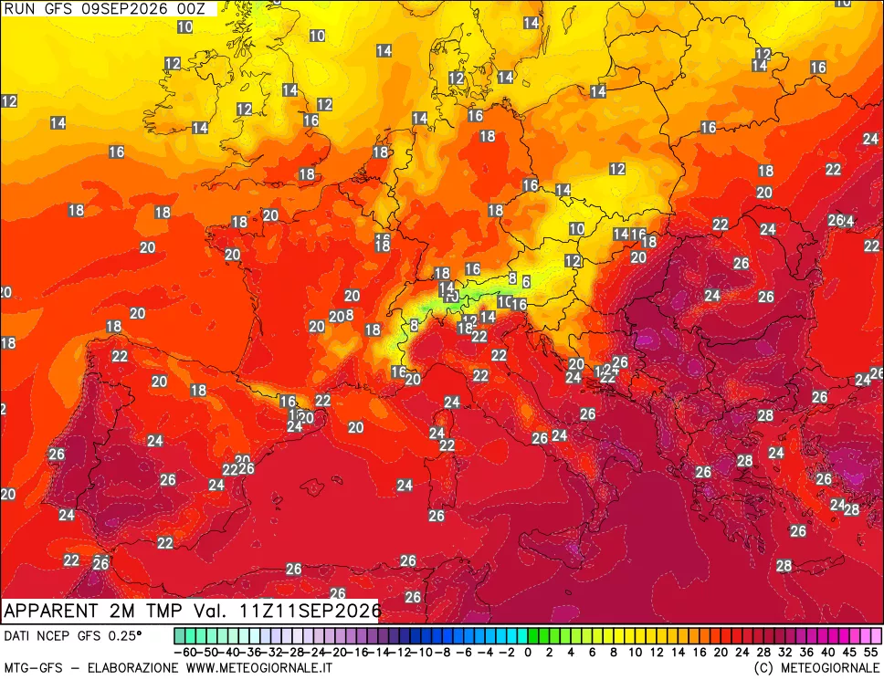 mappa Temp percepita