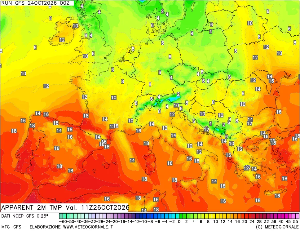 mappa Temp percepita
