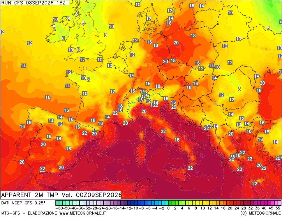 mappa Temp percepita
