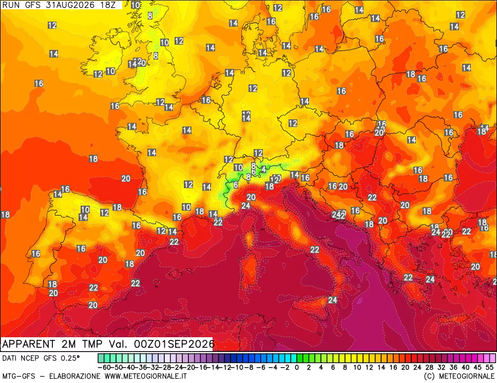 mappa Temp percepita