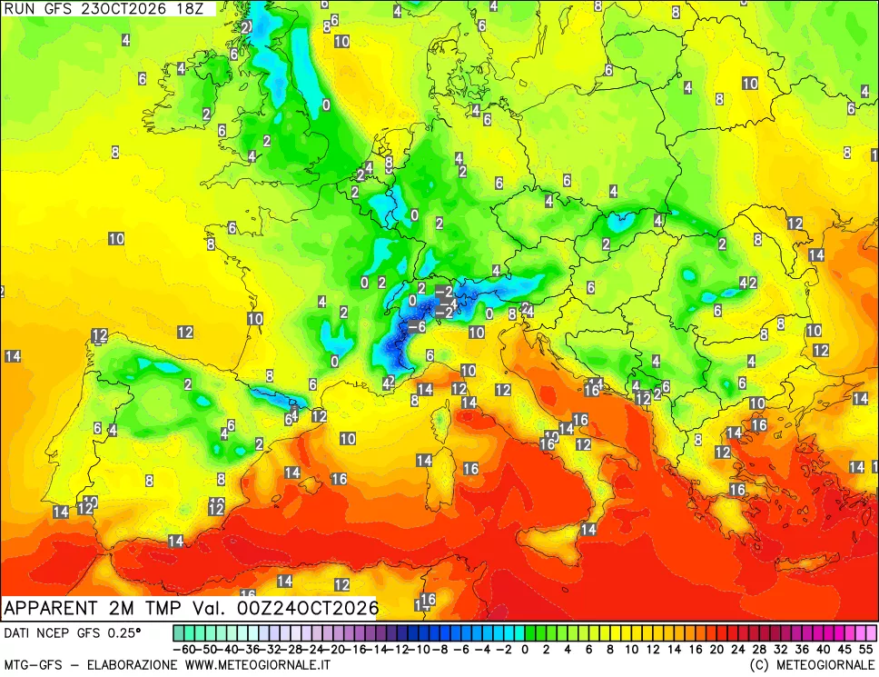 mappa Temp percepita