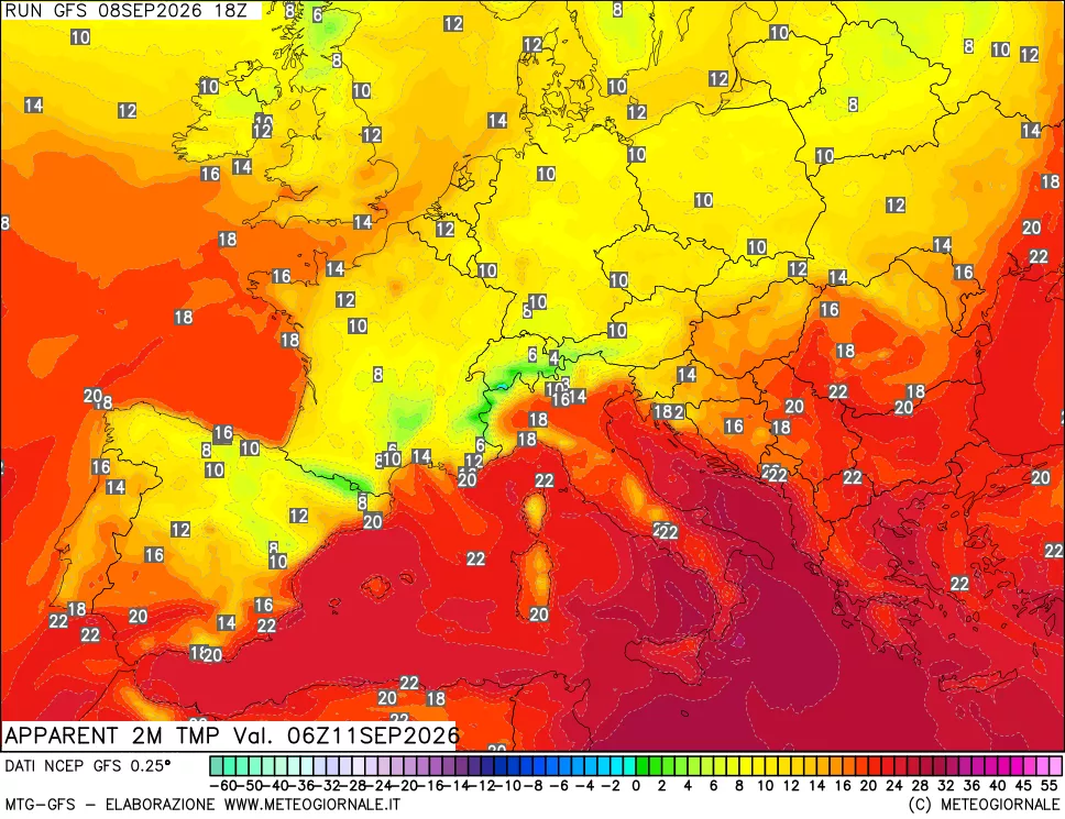 mappa Temp percepita