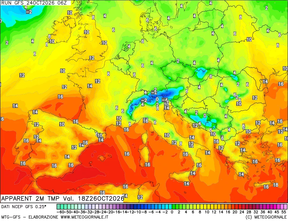mappa Temp percepita