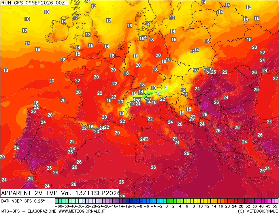 mappa Temp percepita