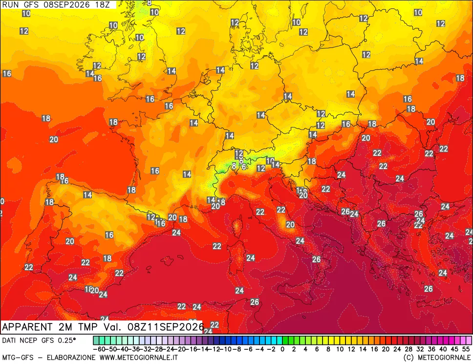 mappa Temp percepita
