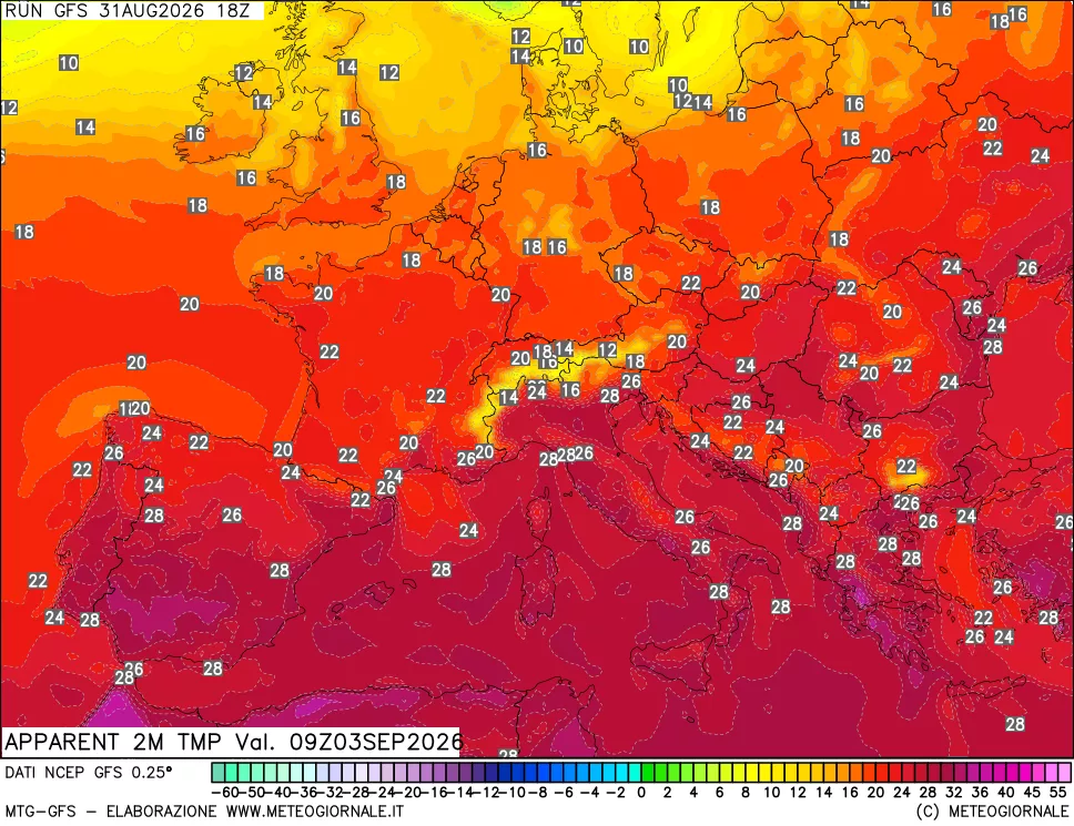 mappa Temp percepita