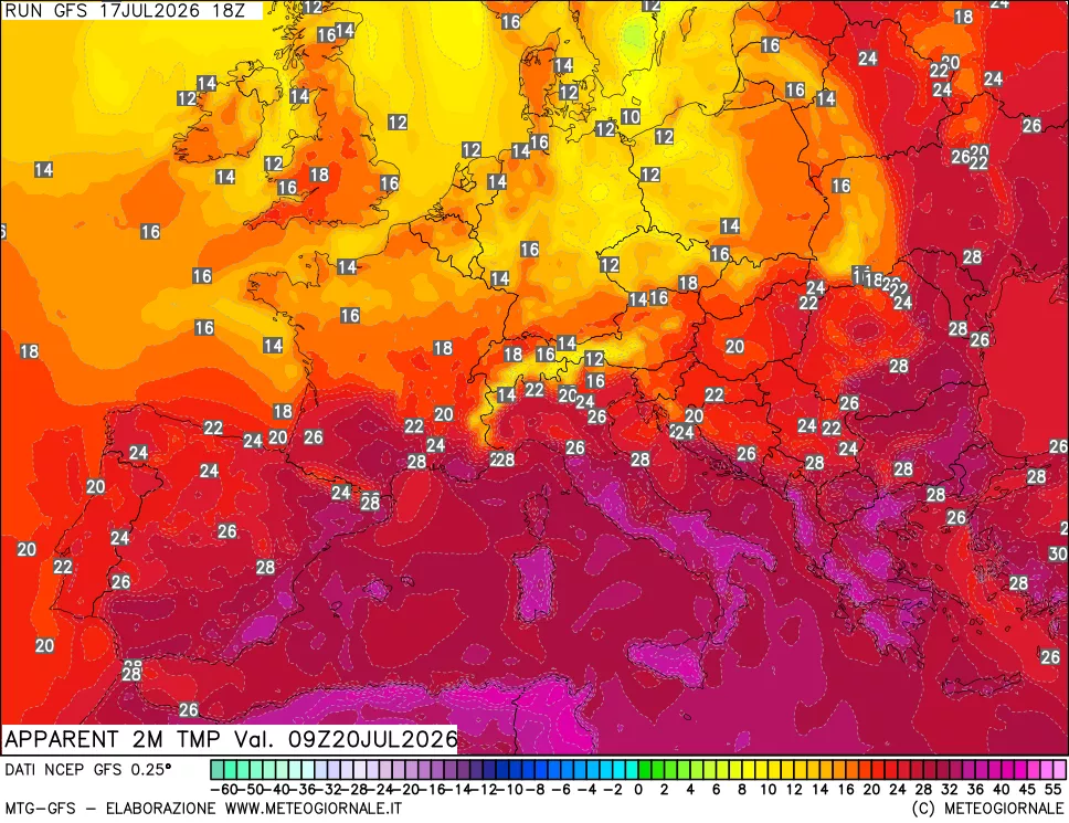 mappa Temp percepita