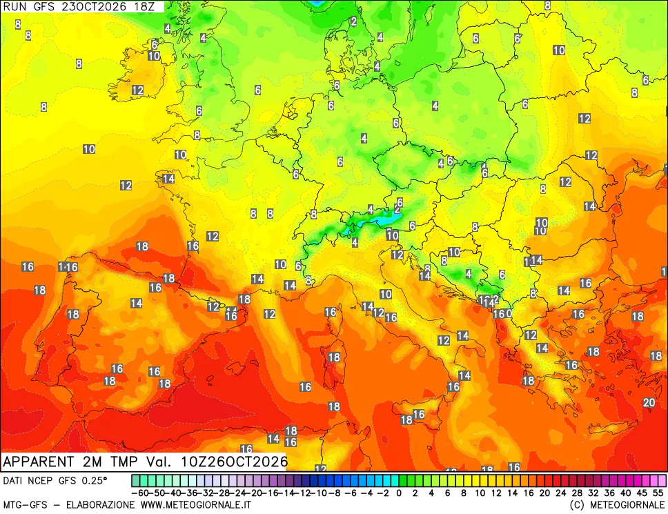 mappa Temp percepita