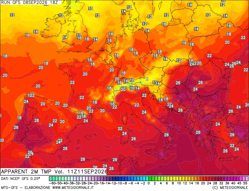mappa Temp percepita