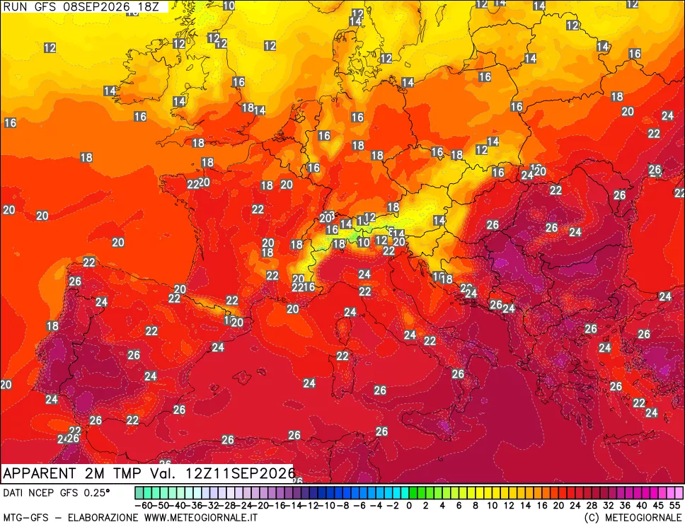 mappa Temp percepita