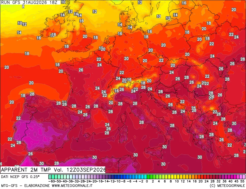 mappa Temp percepita