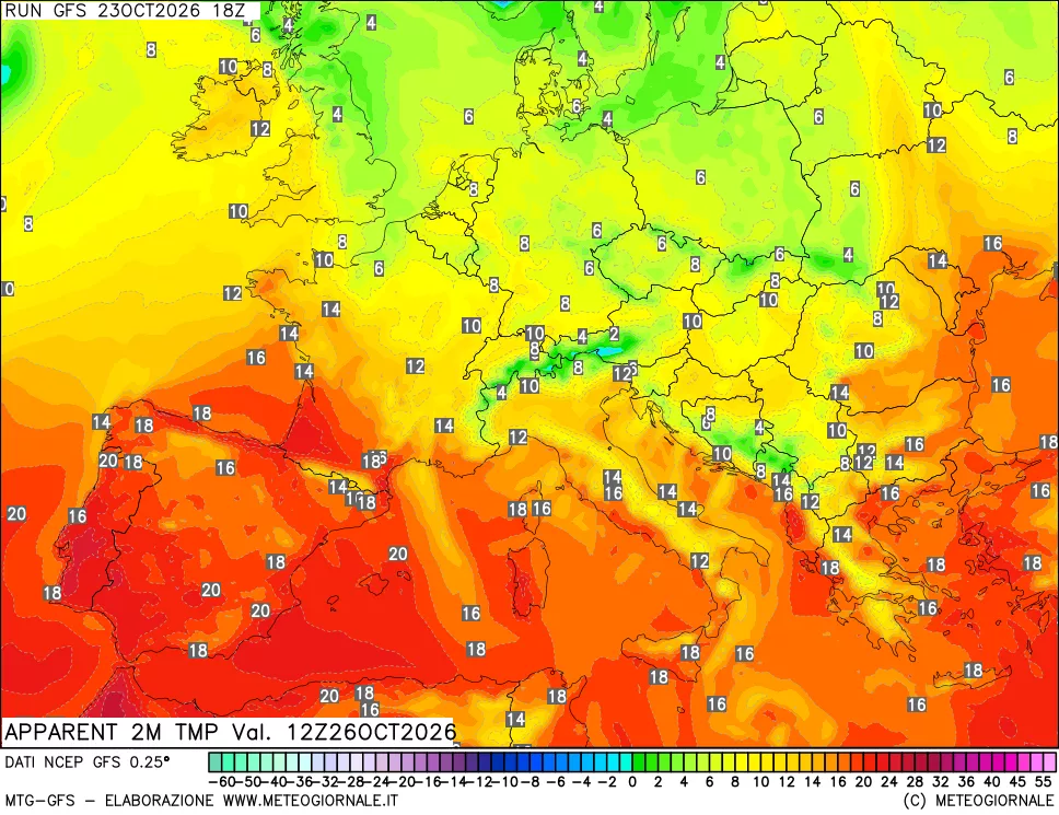 mappa Temp percepita