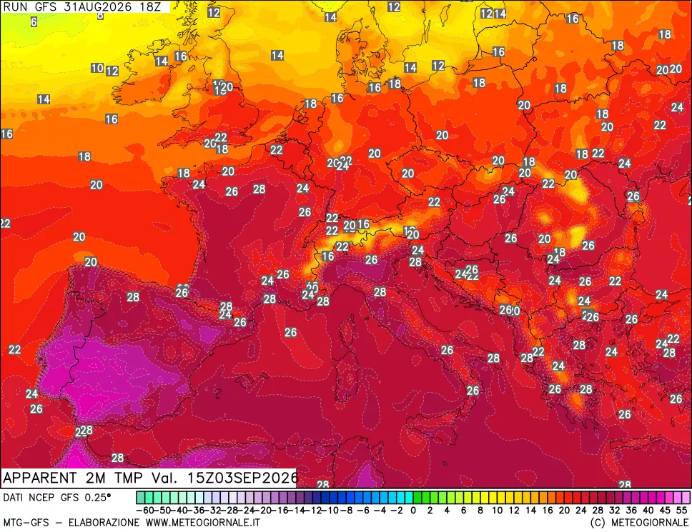 mappa Temp percepita