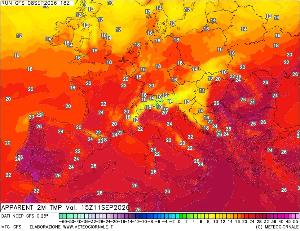 mappa Temp percepita
