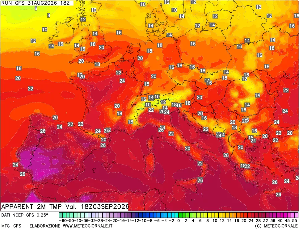 mappa Temp percepita