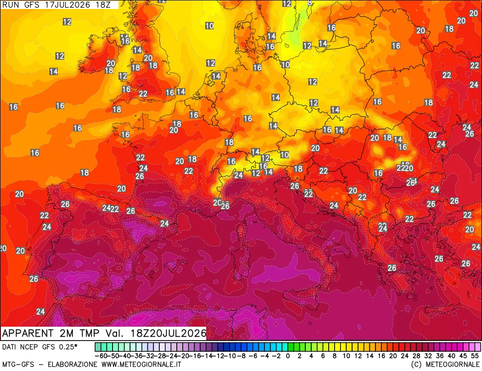 mappa Temp percepita