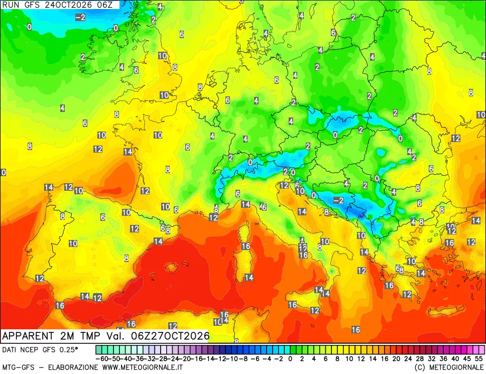 mappa Temp percepita