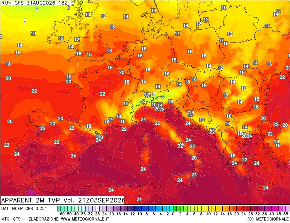 mappa Temp percepita