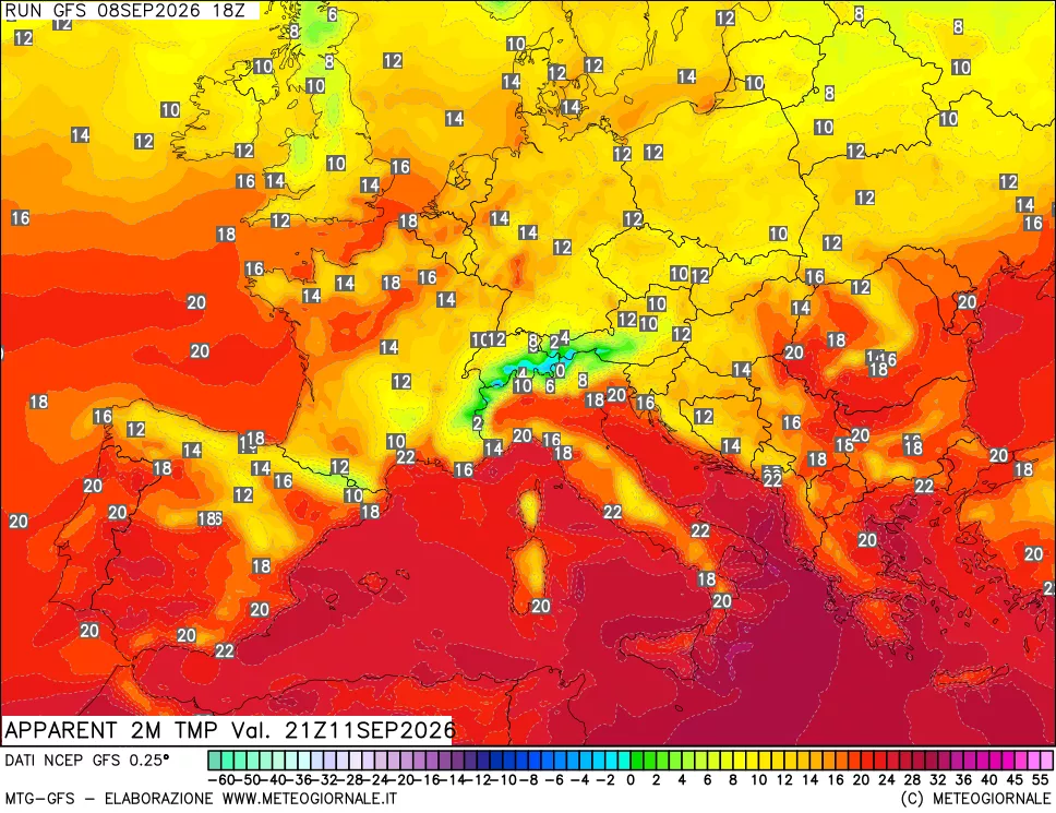mappa Temp percepita