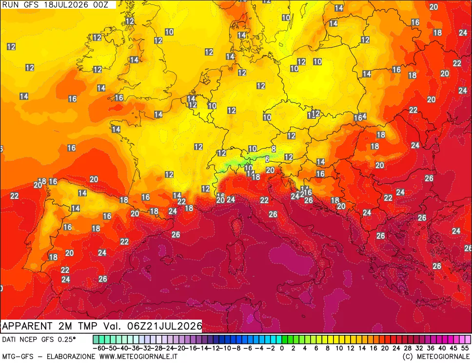 mappa Temp percepita