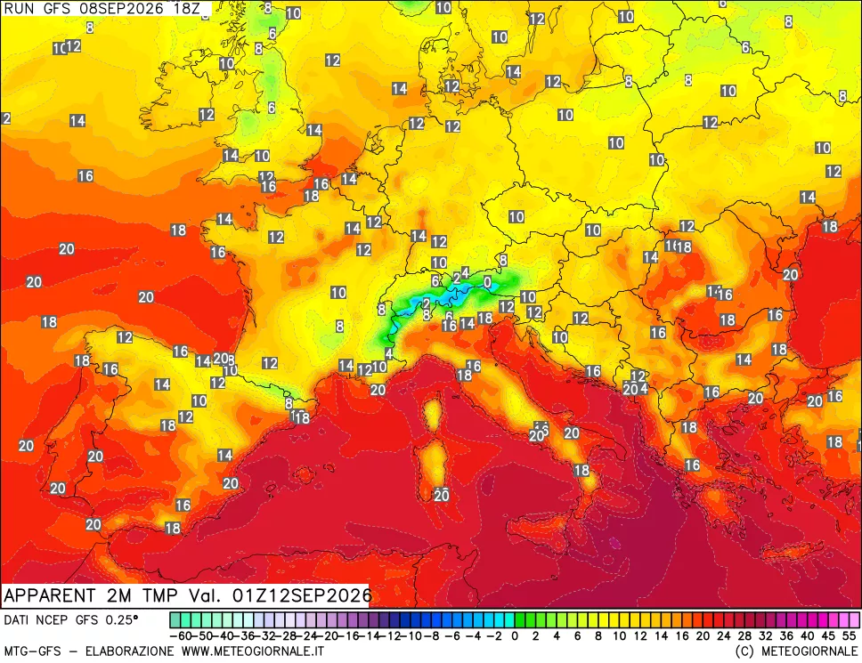 mappa Temp percepita