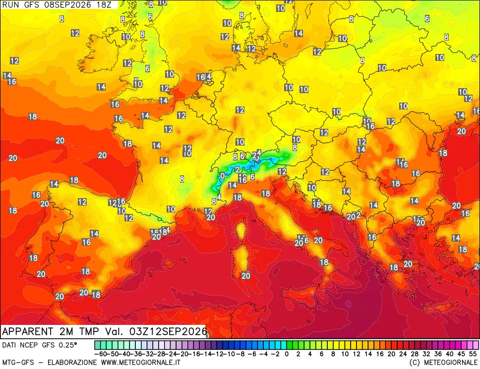 mappa Temp percepita